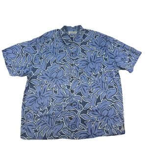 Tommy Bahama Silk Hawaiian Shirt Mens XXL Tropical Pattern Button up